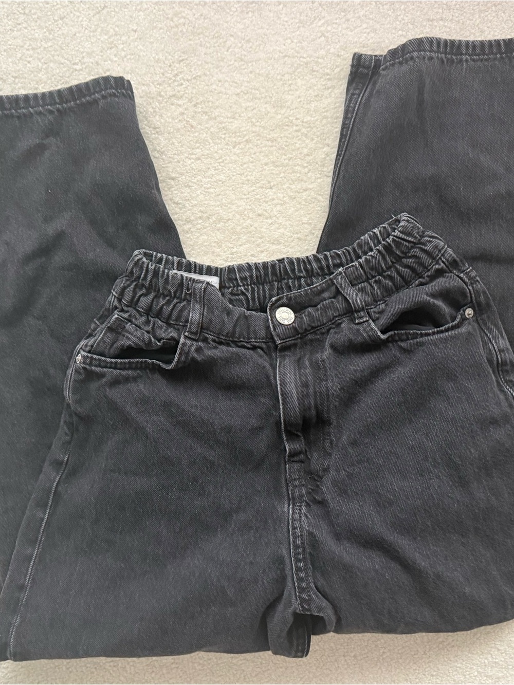 Kids Zara Black Elastic-Waist Jeans